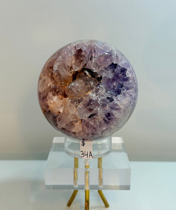 Druzy Flower Agate X Amethyst Sphere