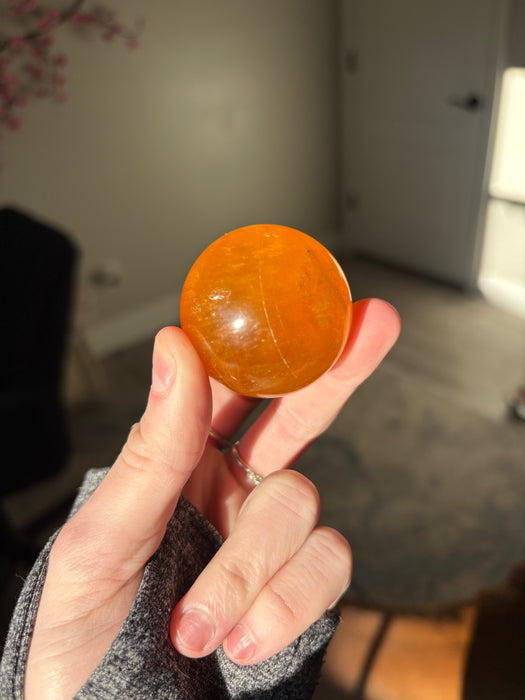 Orange Flashy Mica Fluorite Spheres