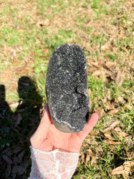 Sugary Raw Black Amethyst Cut Bases