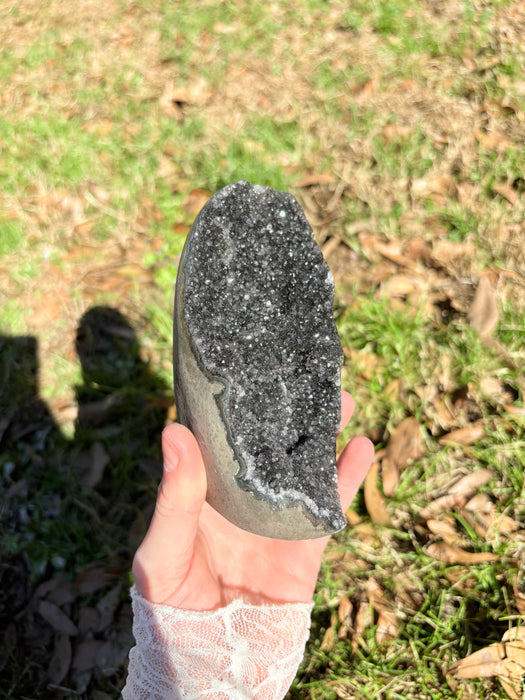 Sugary Raw Black Amethyst Cut Bases