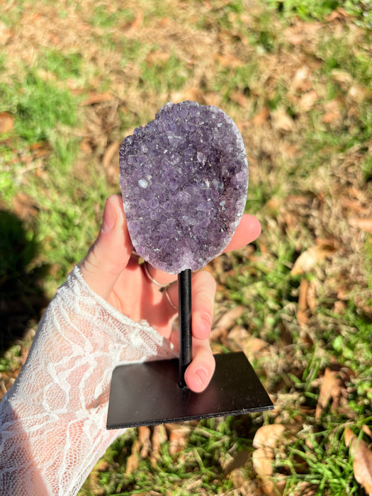 Gemy Purple Amethysts on Stands
