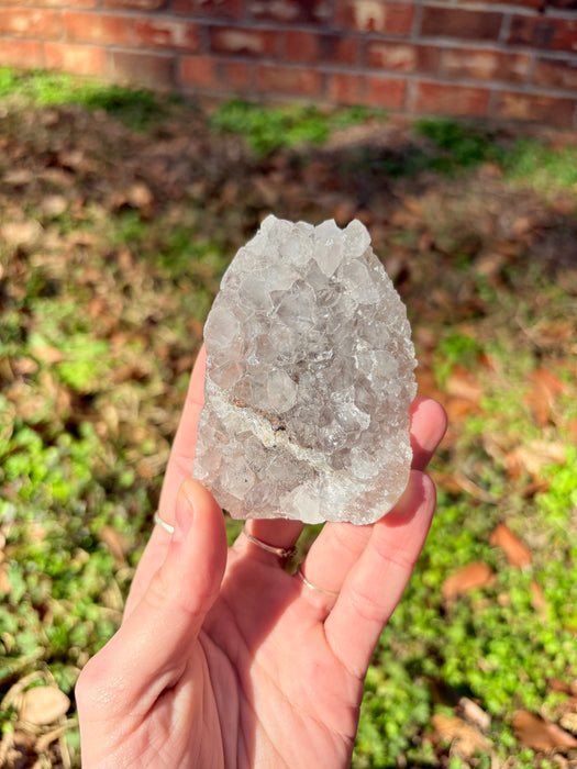 Gemy Clear Amethyst with Sugary Calcite Agates