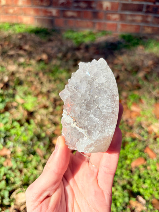 Gemy Clear Amethyst with Sugary Calcite Agates
