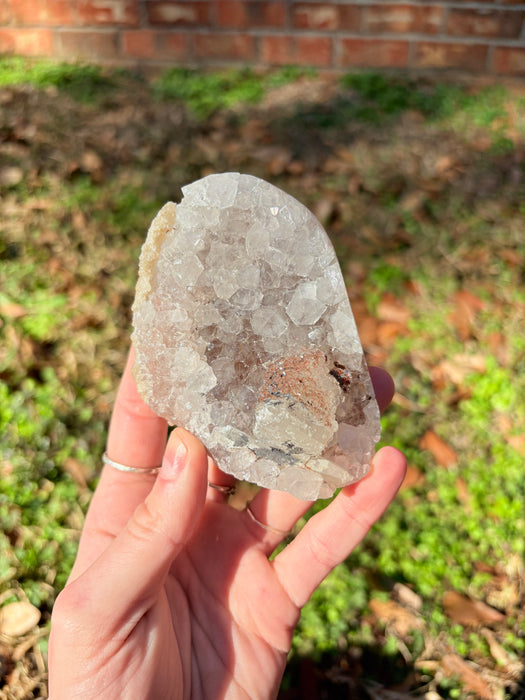 Gemy Clear Amethyst with Sugary Calcite Agates