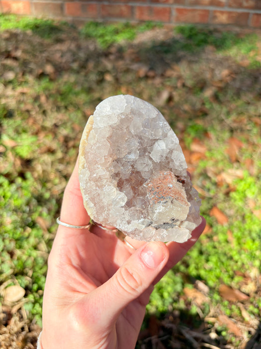 Gemy Clear Amethyst with Sugary Calcite Agates