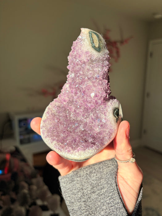 Gemy Purple Amethyst on Stand