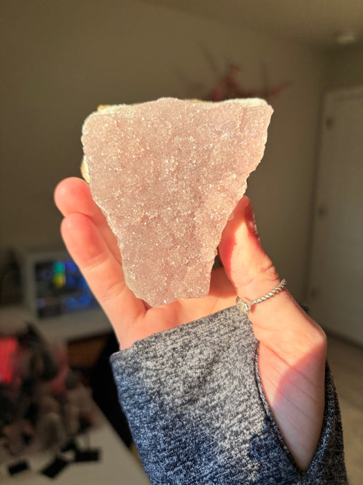 Sugary Light Purple/Pink Amethysts on Stands