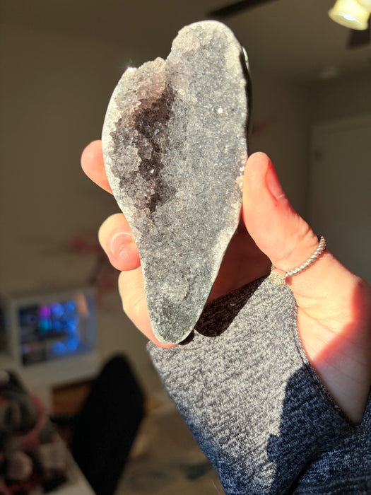 Sugary Black Amethyst on Stands