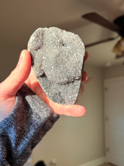 Sugary Black Amethyst on Stands