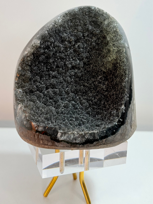 Sugary Raw Black Amethyst Cut Base