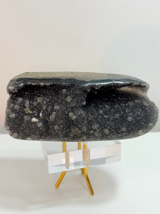 Sugary Raw Black Amethyst Cut Base
