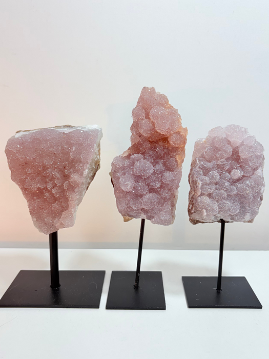 Sugary Light Purple/Pink Amethysts on Stands