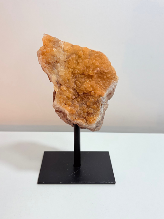 Sugary Bright Orange Agate On Stand