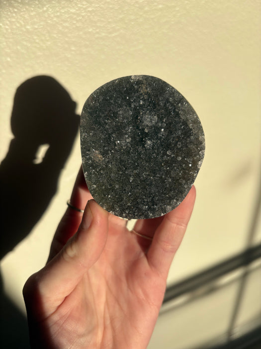 Sugary Black Amethyst on Stands