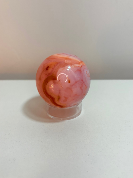 Dreamy Flower Agate & Carnelian Sphere