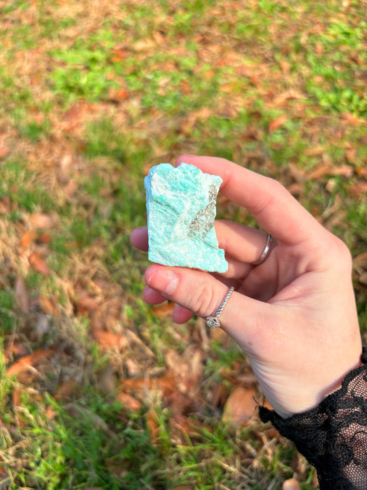 Flashy Raw Bright Blue Amazonite Chunk
