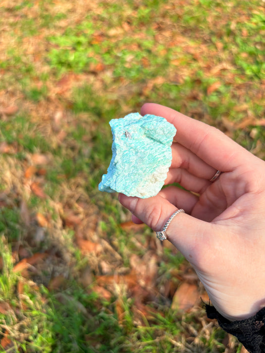 Flashy Raw Bright Blue Amazonite Chunk