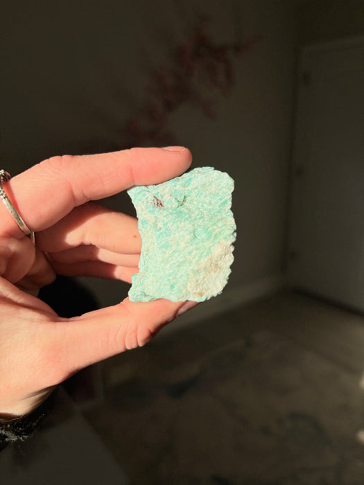 Flashy Raw Bright Blue Amazonite Chunk