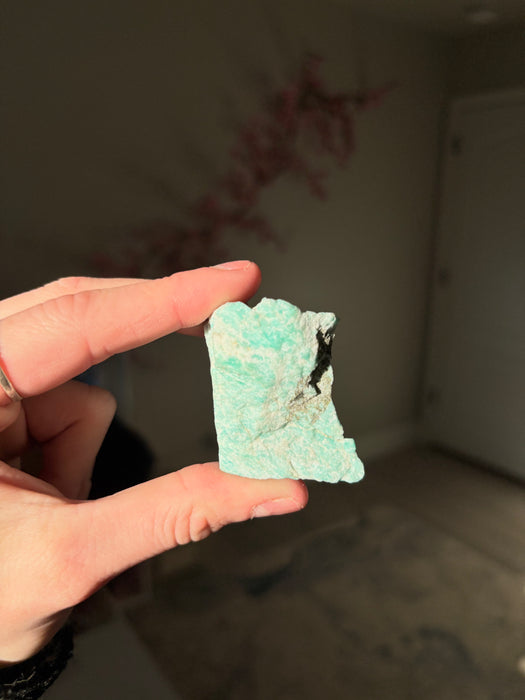 Flashy Raw Bright Blue Amazonite Chunk