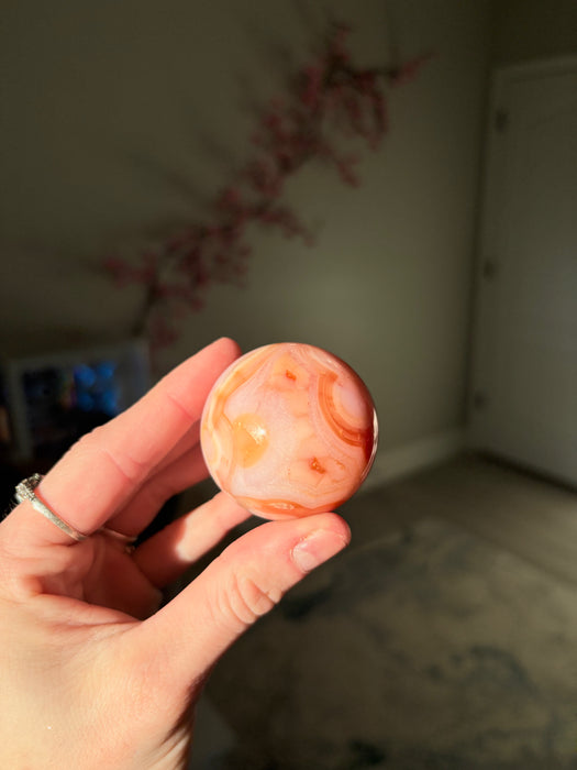 Dreamy Flower Agate & Carnelian Sphere