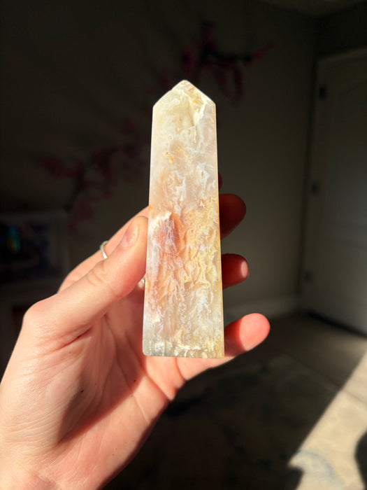 Sugary Pink Plume Agate Towers