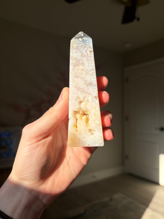 Sugary Pink Plume Agate Towers