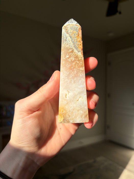 Sugary Pink Plume Agate Towers