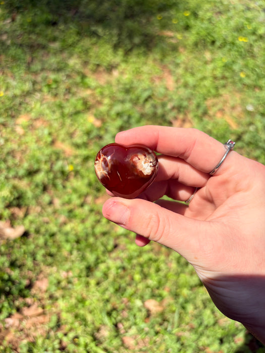 Small Dreamy Carnelian & Orca Agate Heart