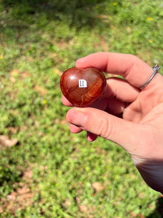 Small Dreamy Carnelian & Orca Agate Heart