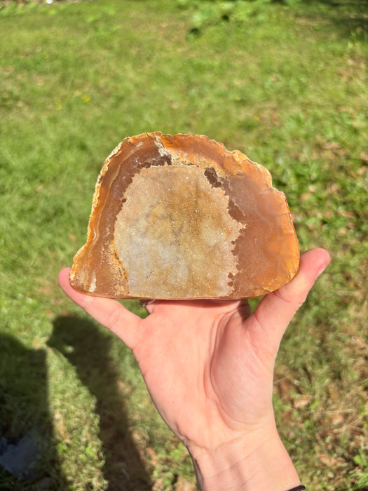 Raw Orange/Blue Sugary Agate Geode