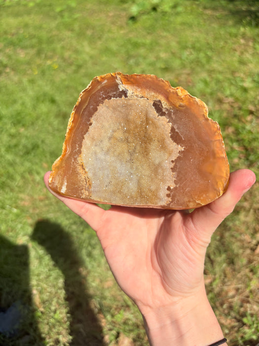 Raw Orange/Blue Sugary Agate Geode