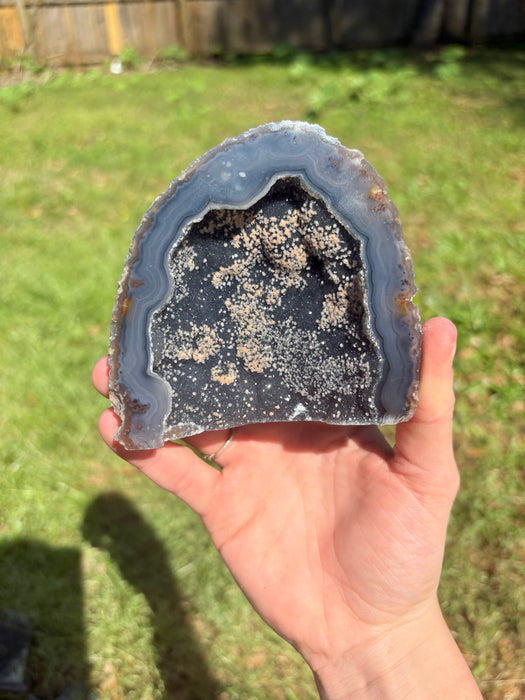Raw Blue/Green Sugary Agate Geode