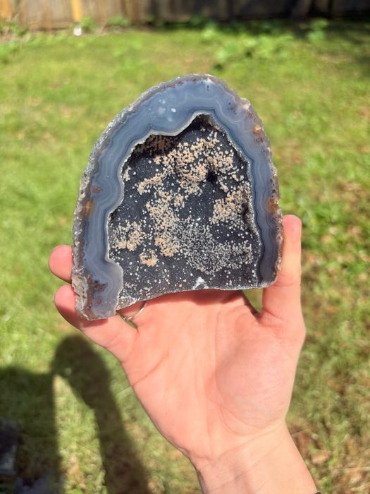 Raw Blue/Green Sugary Agate Geode