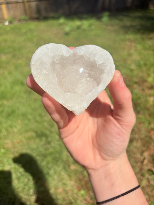 White Druzy Geode Heart
