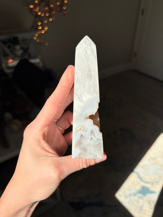 Druzy Banded Agate Tower