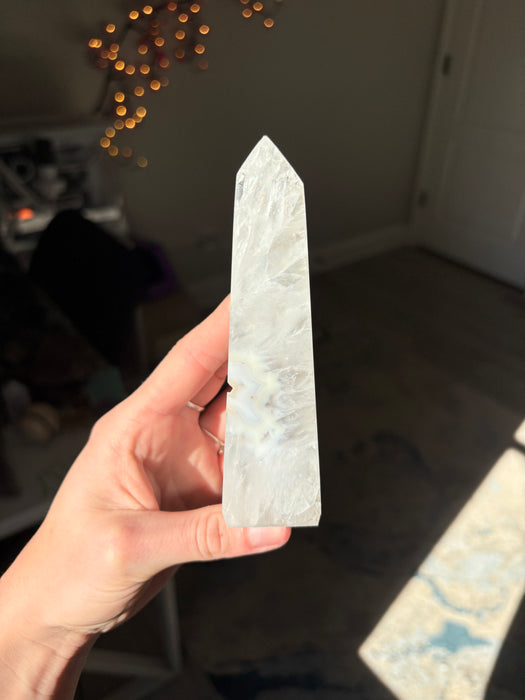 Druzy Banded Agate Tower