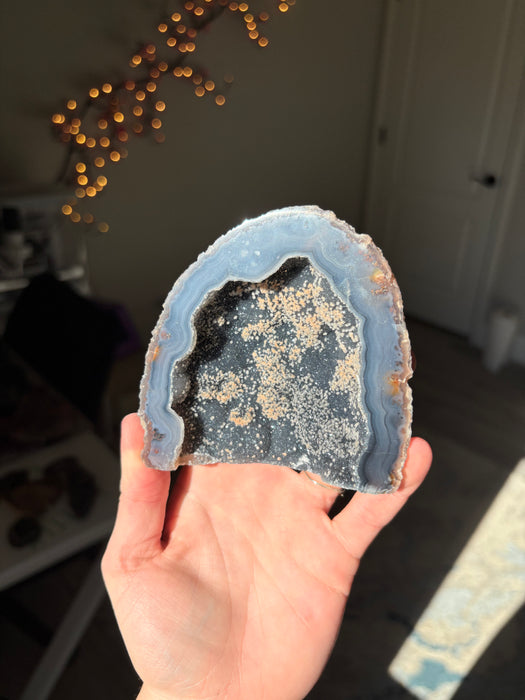 Raw Blue/Green Sugary Agate Geode