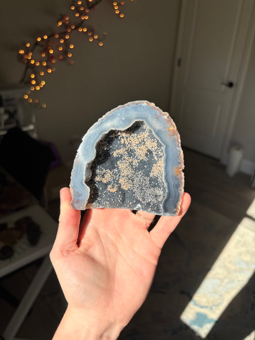 Raw Blue/Green Sugary Agate Geode