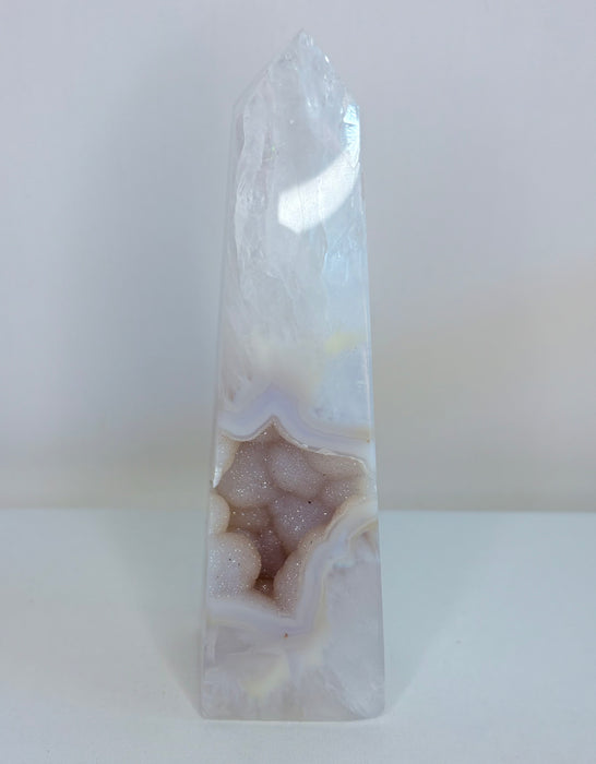 Druzy Banded Agate Tower