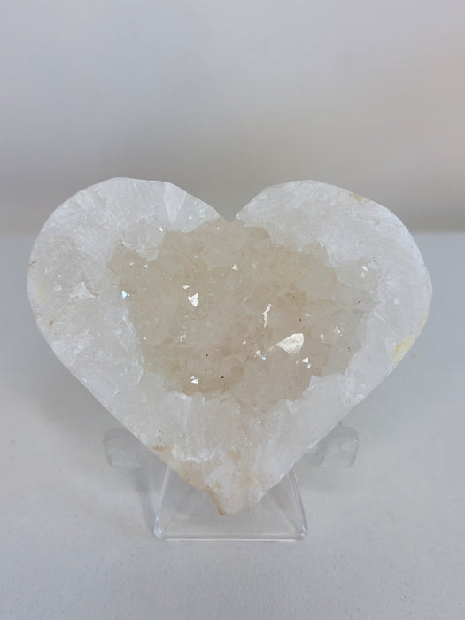 White Druzy Geode Heart