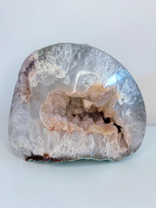 Sugary Raw Pink Amethyst Cut base