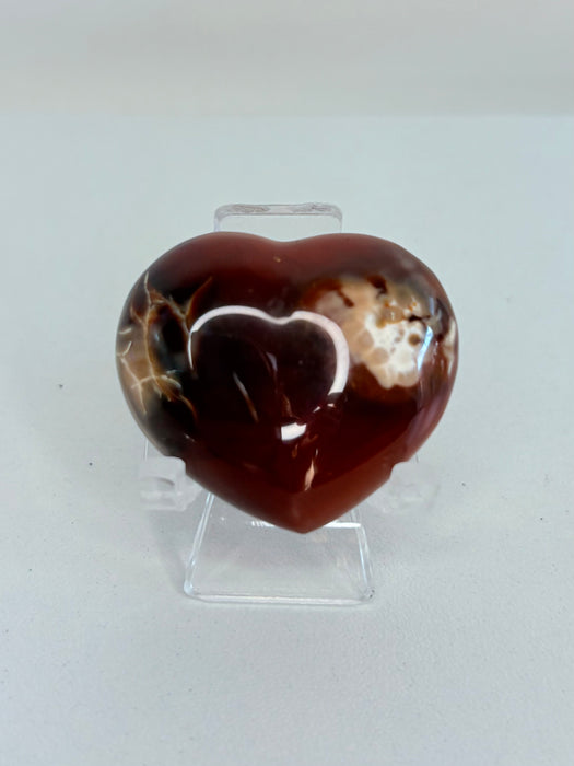 Small Dreamy Carnelian & Orca Agate Heart