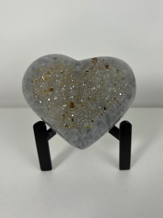 Light Blue & Grey Druzy Agate Heart