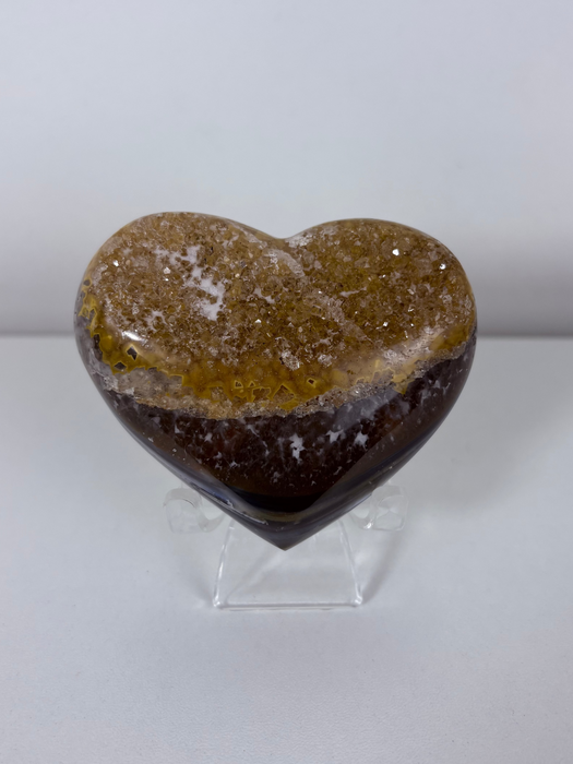 Brown Druzy Agate Heart