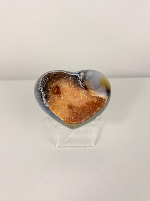 Dreamy Tricolor Druzy Agate Heart