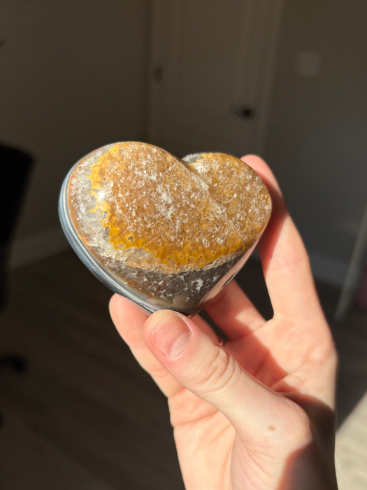 Brown Druzy Agate Heart