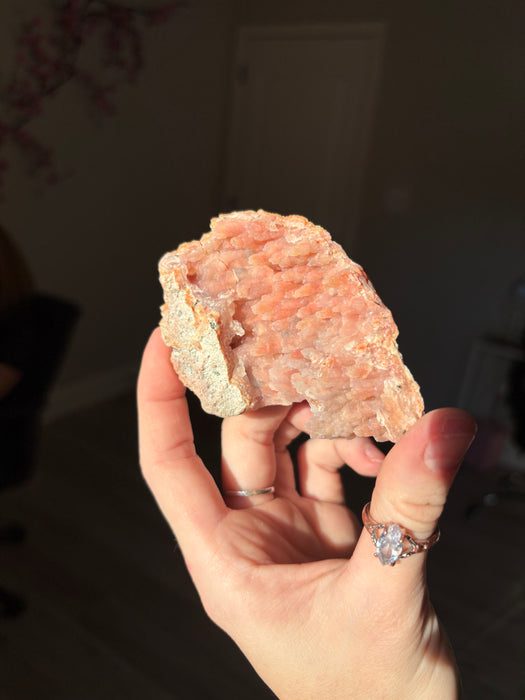 Bright Red & Orange Raw Chalcedony