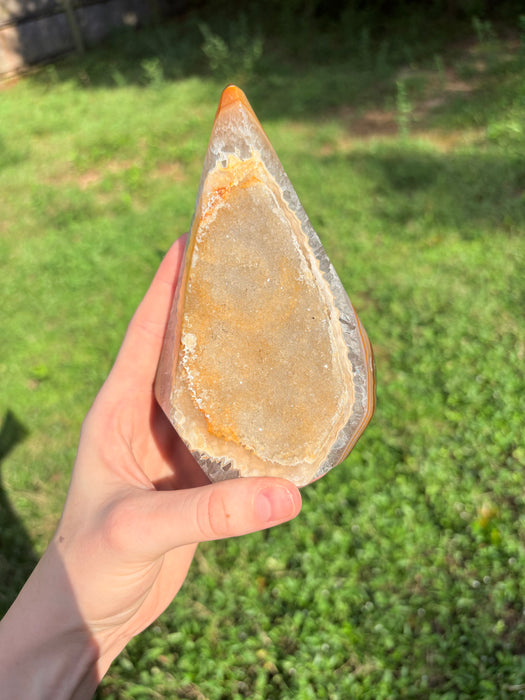Large Druzy Orange & Yellow Agate Point