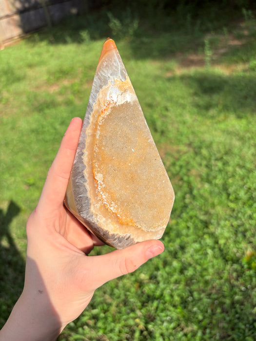 Large Druzy Orange & Yellow Agate Point