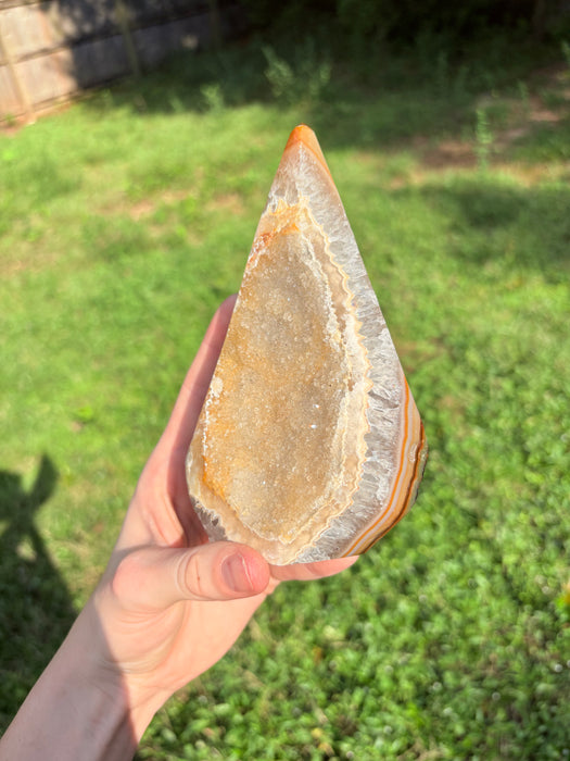 Large Druzy Orange & Yellow Agate Point